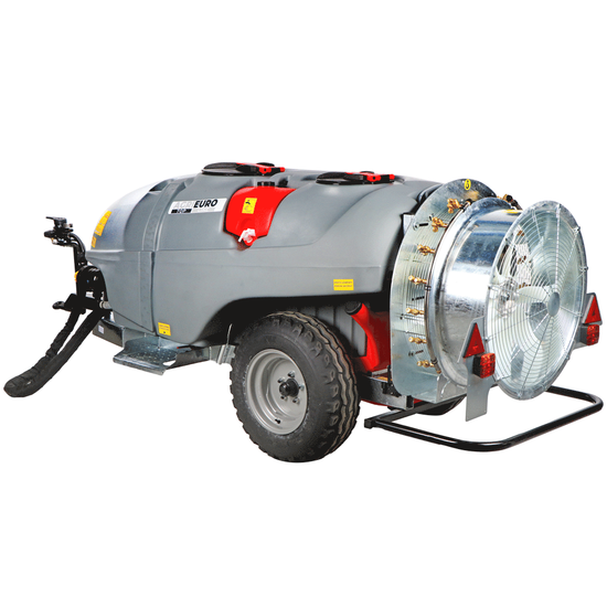 Atomizzatore trainato Gray T Car 1500/80 con attacco a trattore per irrorazione - Capacità 1500L - Pompa AR1064