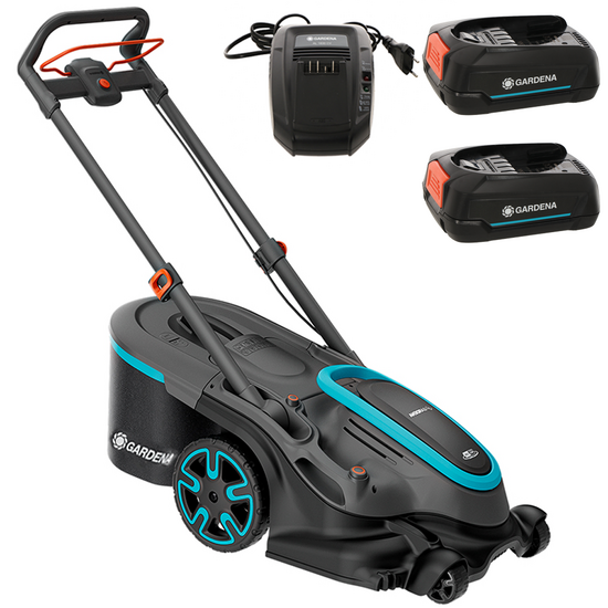 Gardena PowerMax Duo 46/36V P4A - Tagliaerba a batteria - 2x18V 2.5Ah - Taglio 46 cm