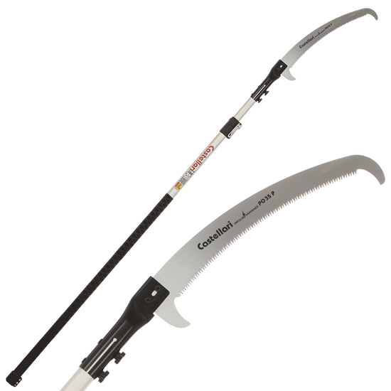 Castellari PO35P+ATO3 - Seghetto su asta ovale in alluminio - 180-300 cm - Lama da 35 cm