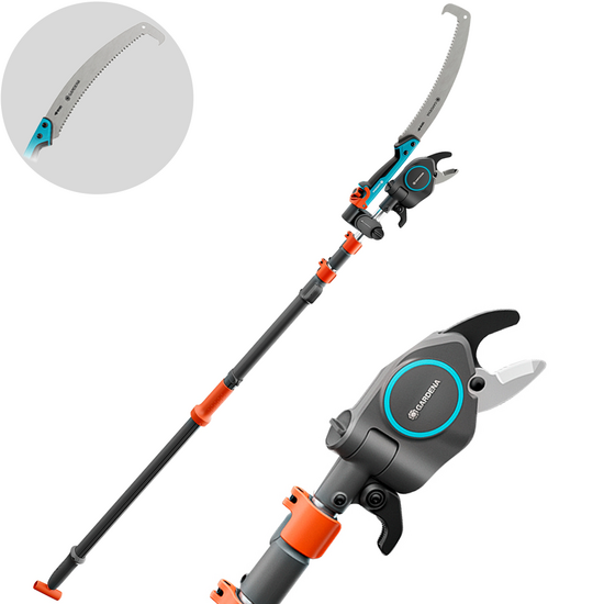 Gardena StarCut Pro L - Forbicione troncarami su asta telescopica 175-400cm + Segaccio con lama da 34 cm - &Oslash;32mm