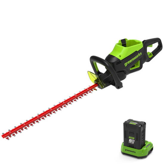 Greenworks GD60HT66K2 - Tagliasiepi elettrico a batteria 60V/2Ah - Lama da 66 cm