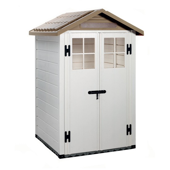 Garofalo Tuscany Evo 120 - Casetta da giardino - Con finestre e porta a doppia anta - 122.5x122.5x214 cm