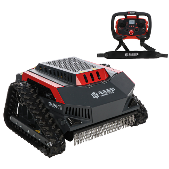 Blue Bird FM 24-70 - Robot Trinciaerba cingolato ibrido (scoppio + batteria) - Radiocomandato
