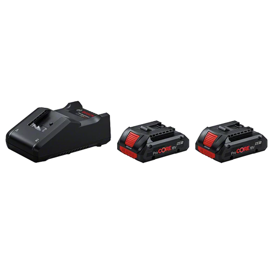 Bosch - GBA Starter Set 18V per Linea Blu Professional - Con due batterie da 4.0 Ah e caricabatteria