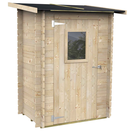 Alce Hobby 146x98 - Casetta da giardino in legno - Con finestra frontale - 146x98x197 cm