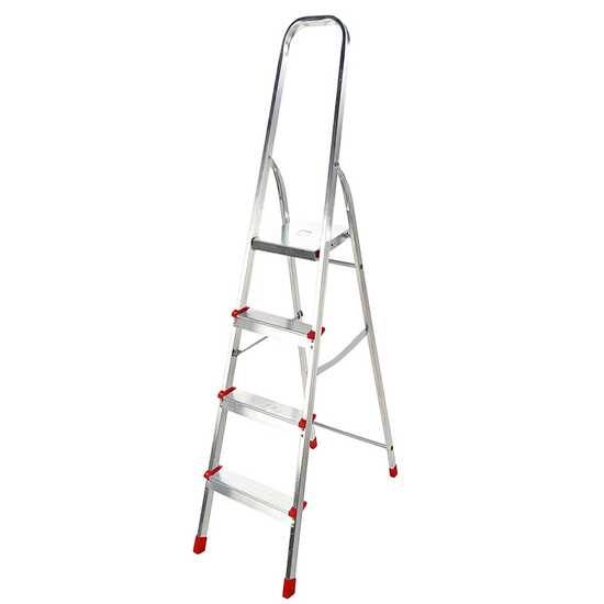 Scalandrino in alluminio con cavalletto Alice 4, 4 gradini, 1.49 m - Altezza stimata operativa 1.88 m