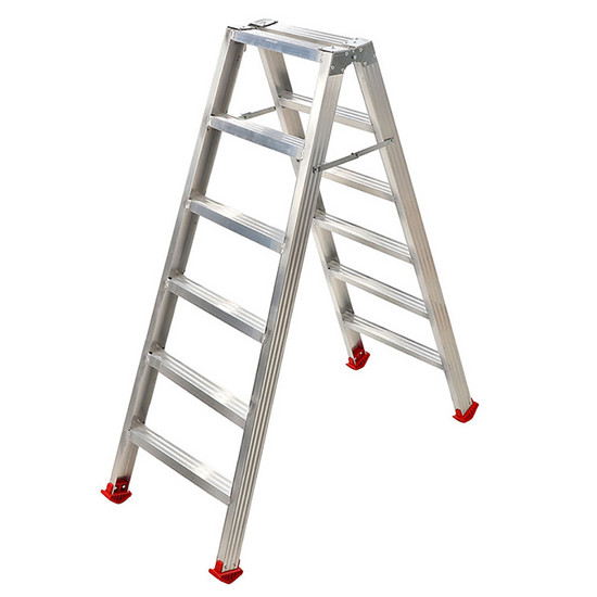 Scala in alluminio doppia 1031, 2x6 gradini, 1.41 m - Altezza stimata operativa 2.41 m