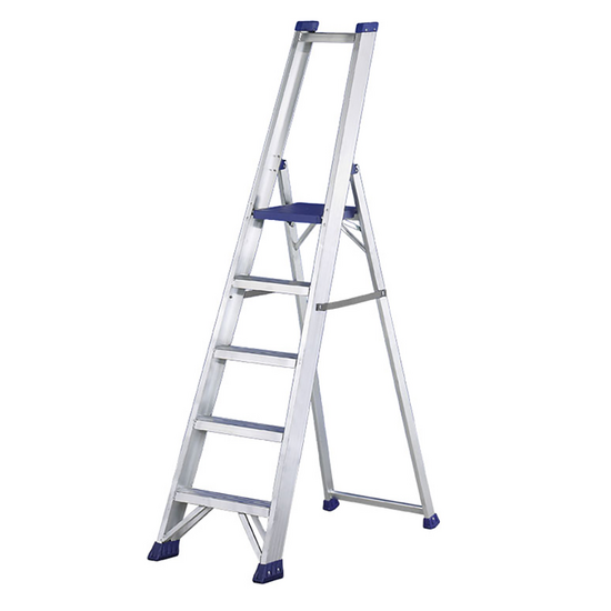 Svelt Regina SREGI110, 5 gradini, 1.95 m - Scalandrino in alluminio con cavalletto - Altezza stimata operativa 3.20 m