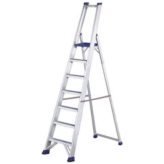 Svelt Regina SREGI130, 7 gradini, 2.45 m - Scalandrino in alluminio con cavalletto - Altezza stimata operativa 3.66 m
