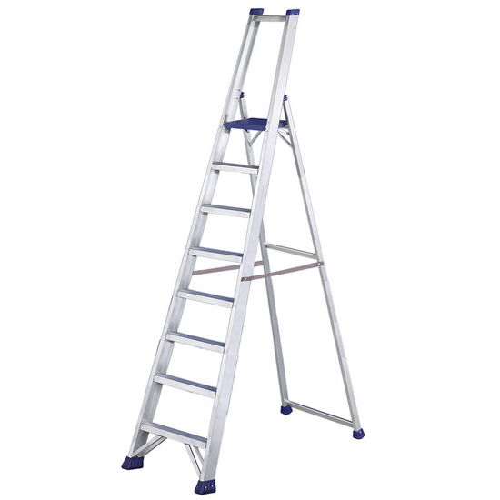 Svelt Regina SREGI140, 8 gradini, 2.70 m - Scalandrino in alluminio con cavalletto - Altezza stimata operativa 3.89 m