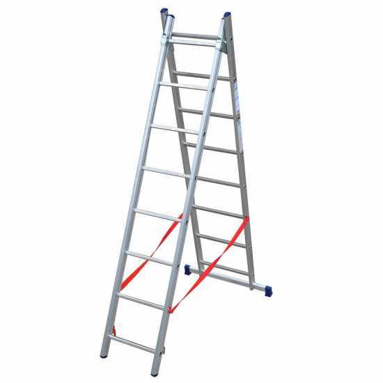 Facal Stilo SL230-2, 2x8 gradini, 3.70 m - Scala telescopica in alluminio allungabile - Altezza stimata operativa 4.60 m