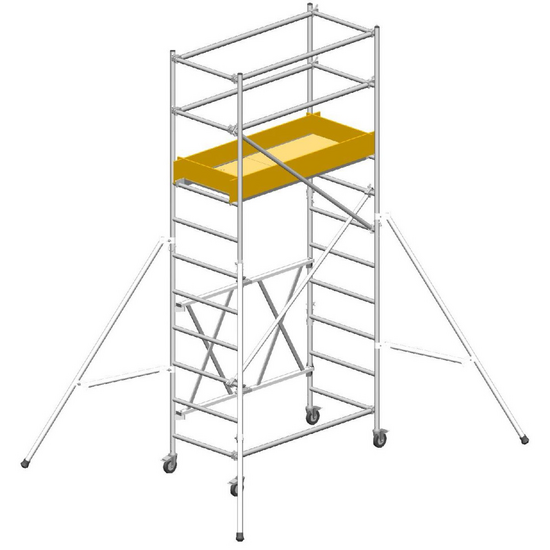 Svelt Roller S - Trabattello in alluminio - Stabilizzatori telescopici - Altezza 3.5m