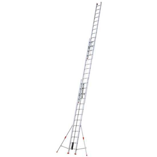 Facal Roller R41-3S - 3x13 gradini, 10.34 m - Scala tripla telescopica in alluminio - Con stabilizzatori - Altezza stimata operativa 11.24 m