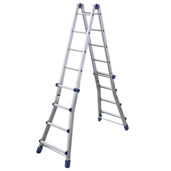 Facal Briko Blu BB/3, 2x9 gradini, 4.56 m - Scala in alluminio telescopica - Altezza stimata operativa 5.50 m