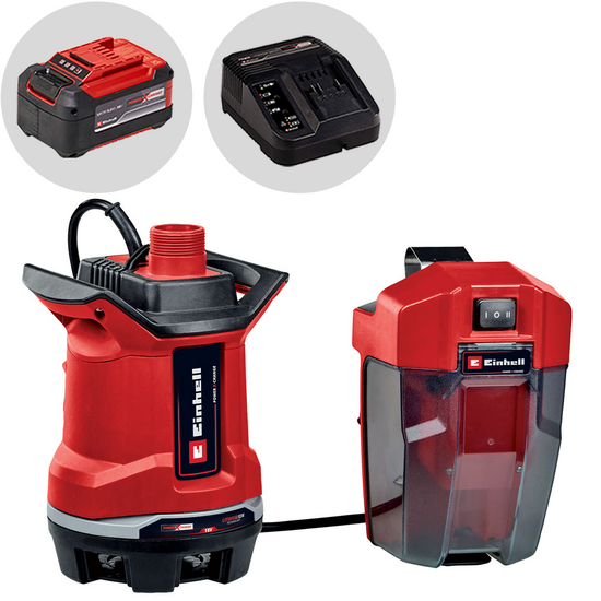 Einhell GE-DP 18/25 Li - Pompa a immersione acque scure - 18V 5.2Ah e caricabatteria