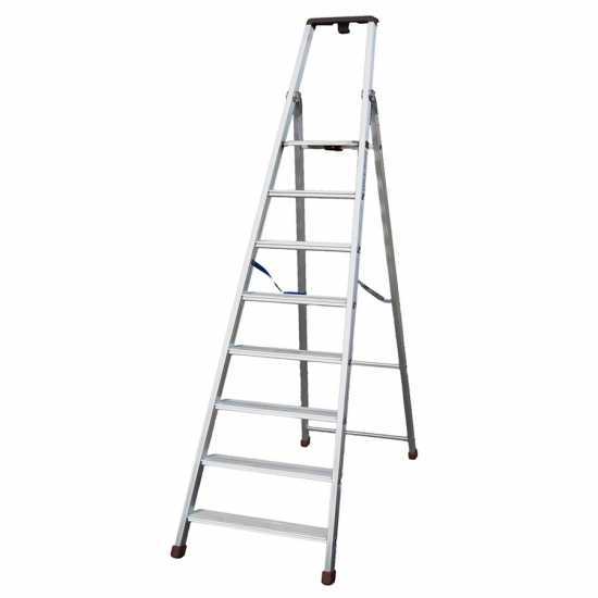 Facal Quadra 50/8 Tecnoscala, 8 gradini, 2.62 mt - Scalandrino in alluminio con cavalletto