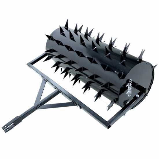 GeoTech  - Rullo costipatore dentato 92 cm - Arieggiatore trainato in acciaio per trattorino rasaerba