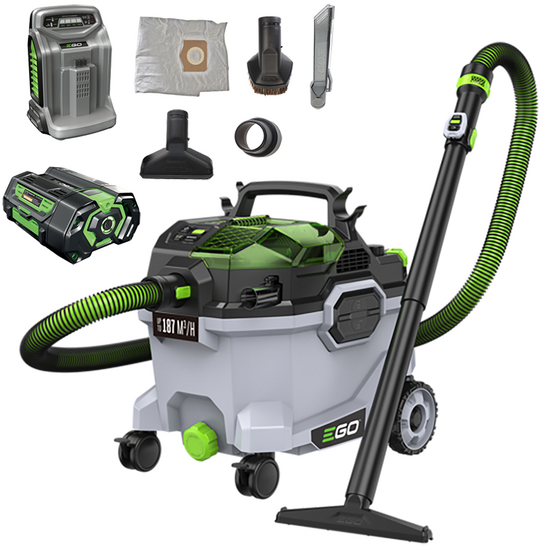 Ego WDV 0900E - Aspirasolidi e liquidi a batteria - Bidone 34L - 56V - 5Ah