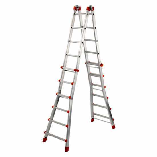 Gierre Peppina AL060, 2x12 gradini, 5.90 m - Scala telescopica in acciaio - Altezza stimata operativa 6.90 m