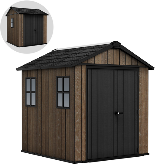 Keter Signature Walnut 757/775 - Casetta da giardino - Con finestre - 230x223x246 cm