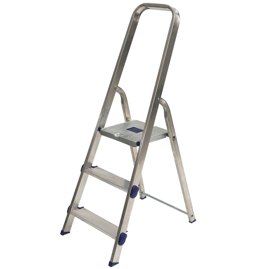 Facal Golden GLD/3, 3 gradini, 1.20 m - Scalandrino in alluminio con cavalletto - Altezza stimata operativa 2.47 m