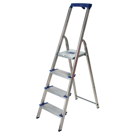 Facal Maxi GM/4M, 4 gradini, 1.45 m - Scalandrino in alluminio con cavalletto - Altezza stimata operativa 2.74 m