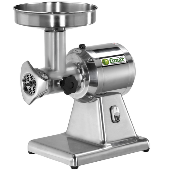 Fimar TC12S - Tritacarne elettrico - 230 V - 1 HP - Gruppo macinazione in alluminio - Senza inversione di marcia