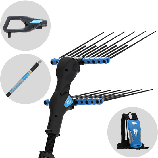 Campagnola Alice STAR 58 PLUS - Asta in carbonio - 300 cm - Abbacchiatore Elettrico - Batteria a zaino inclusa