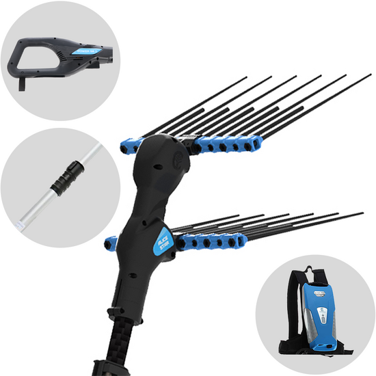 Campagnola Alice STAR 58 PLUS - Asta in alluminio - 245 - 330 cm - Abbacchiatore Elettrico - Batteria a zaino inclusa