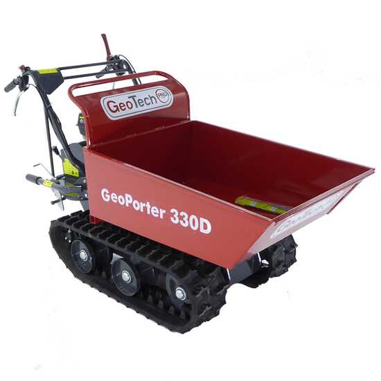 GeoTech Pro GeoPorter 330D - Motocarriola cingolata cassone dumper con 4 rulli - 300Kg
