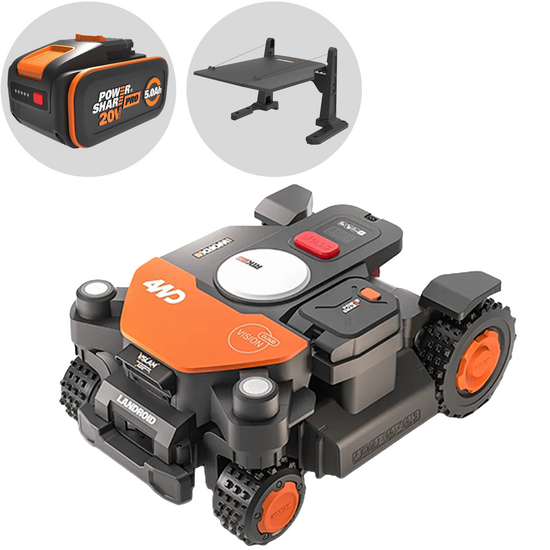Worx Landroid Vision Cloud WR342E - Robot Tagliaerba 4WD - Senza impianto - Garage incluso