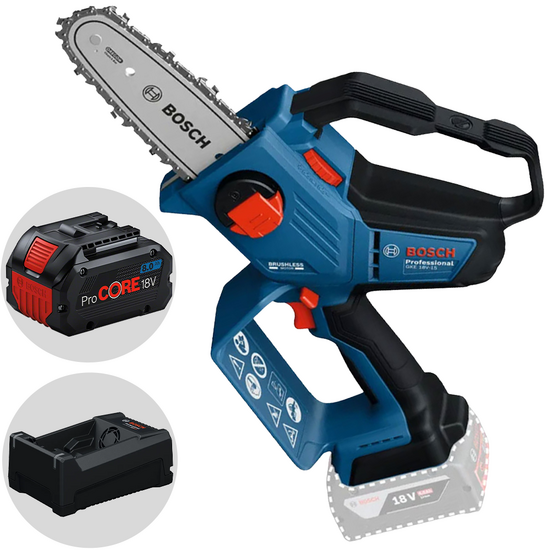 Bosch Professional GKE 18V‑15 - Potatore manuale a batteria 18V 8Ah + Caricatore rapido