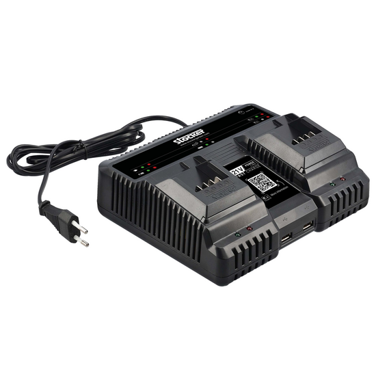 Caricabatterie doppio Fast Charge 21V - STOCKER