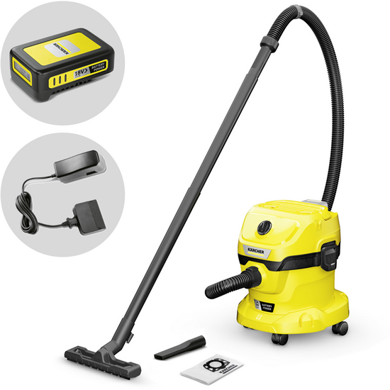 Karcher WD 2-18 - Bidone aspiratutto - Fusto 12 l - 18V 2,5Ah