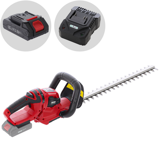 GeoTech X-Line HT-20V - Tagliasiepi a batteria - 20V 2Ah - Lama da 51 cm