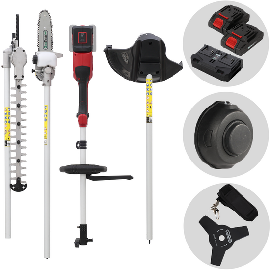 GeoTech X-Line MT-40V - Decespugliatore multifunzione a batteria - 40V - 2x20V 2Ah