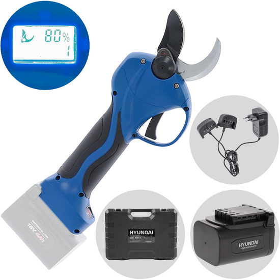 Hyundai SC-8608A - Forbice elettrica da potatura - 32 cm - 18V 4Ah