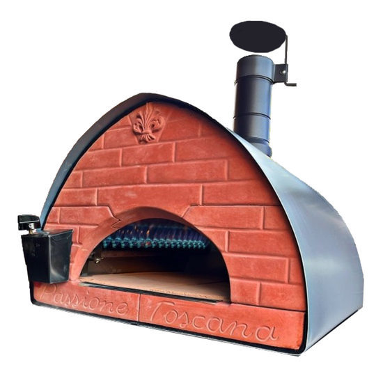 Pizza Party Bollore - Forno ibrido 2 in 1 Gas/Legna per pizza - Camera di cottura 60x60 cm - Piano cottura in mattoni refrattari