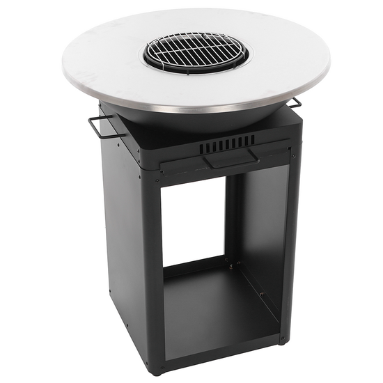 Royal Food FOL-4100 - Barbecue a legna e carbone - Griglia e piastra in acciaio inox
