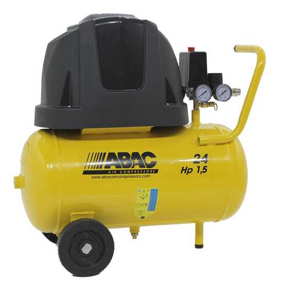 OUTLET - PICCOLI DIFETTI ESTETICI - Abac Pole Position B15 - Compressore aria  elettrico carrellato - Motore 1.5 HP - 24 lt oilless