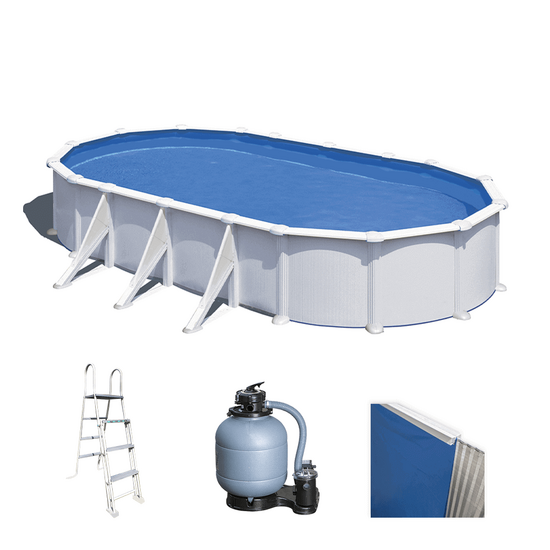 OUTLET - DIFETTI ESTETICI - Gre Atlantis Ovale 730x375x132cm - Piscina fuori terra in acciaio