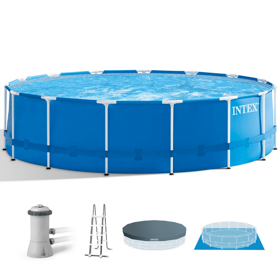 OUTLET - PICCOLI DIFETTI ESTETICI - Intex Metal Frame 28242NP - &Oslash;457x122 cm - Piscina Rotonda