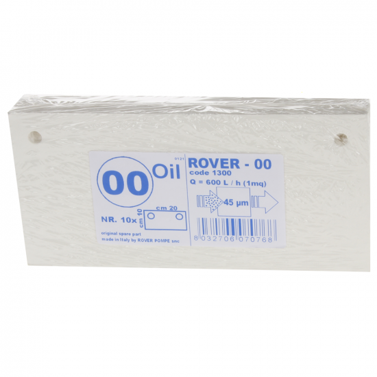 Tipo 00 - Cartoni filtranti Rover per pompe con filtro Pulcino - Per olio - 20x10 cm - 10 pezzi
