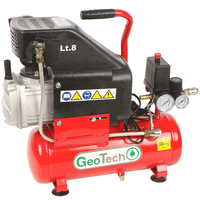 GeoTech AC9-8-20 - Compressore aria elettrico compatto portatile - Motore 2 HP - 8 lt aria compressa