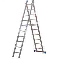 Marchetti Azzurra A2 A210, 2x10 gradini, 5.30 m - Scala in alluminio allungabile - Altezza stimata operativa 6.30 m