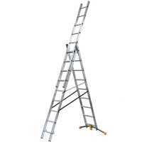 Gierre Hailo Hobbylot AL415GLIM, 3x9 gradini, 5.40 m - Scala in alluminio - Altezza stimata operativa 6.40 m