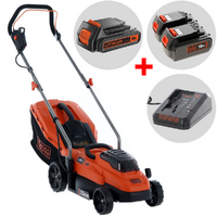 Black &amp; Decker BCMW33184L2-QW - Tagliaerba a batteria 2x18V/4Ah + in omaggio batteria 18V 2Ah - Taglio 33 cm