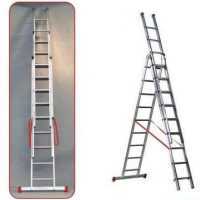 Facal Genia G300-3, 3x9 gradini, 6.82 m - Scala telescopica in alluminio - Altezza stimata operativa 7.72 m