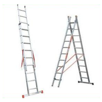Facal Genia G200-2, 2x6 gradini, 3.20 m - Scala telescopica in alluminio - Altezza stimata operativa 4.10 m