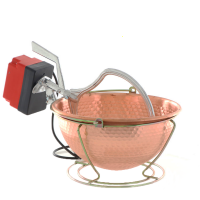NuovaFac Cuoca Automatica - Paiolo in rame elettrico martellato per polenta base tonda 6L - 24W